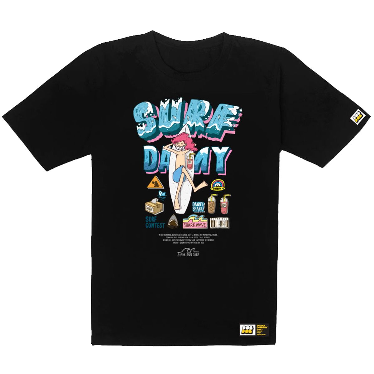 돌돌(DOLDOL) SHARK DOG-tshirts-232  샤크독 데니샤크 서핑 하와이 캐릭터 그래픽 티셔츠 반팔티
