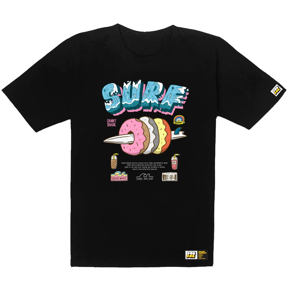 돌돌(DOLDOL) SHARK DOG-tshirts-233  샤크독 데니샤크 서핑 하와이 캐릭터 그래픽 티셔츠 반팔티