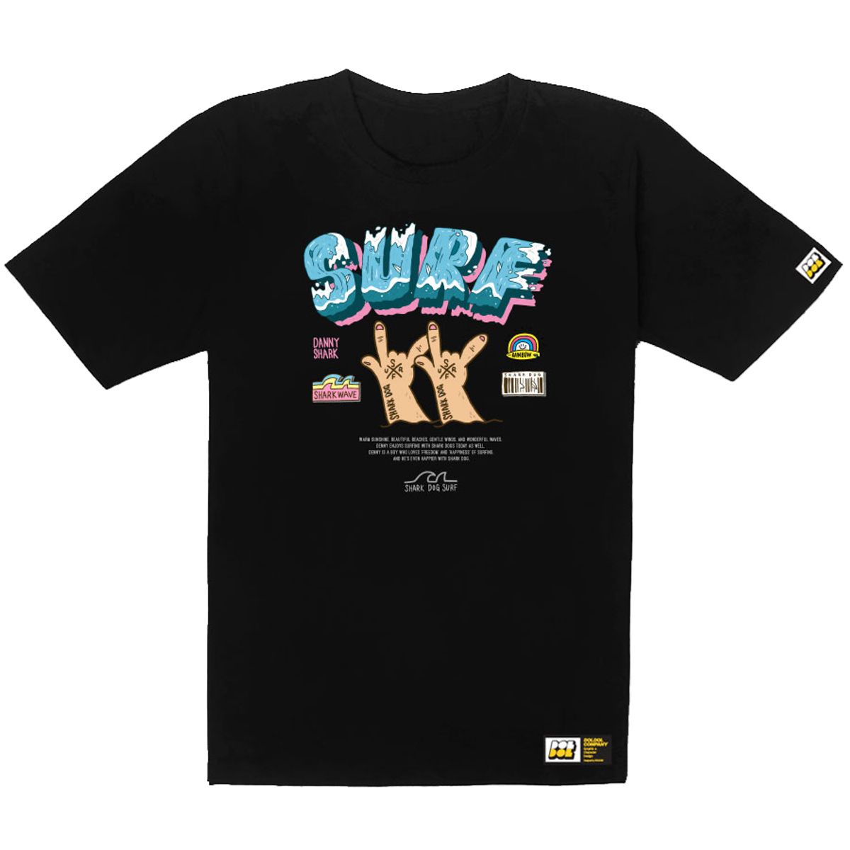 돌돌(DOLDOL) SHARK DOG-tshirts-234  샤크독 데니샤크 서핑 하와이 캐릭터 그래픽 티셔츠 반팔티