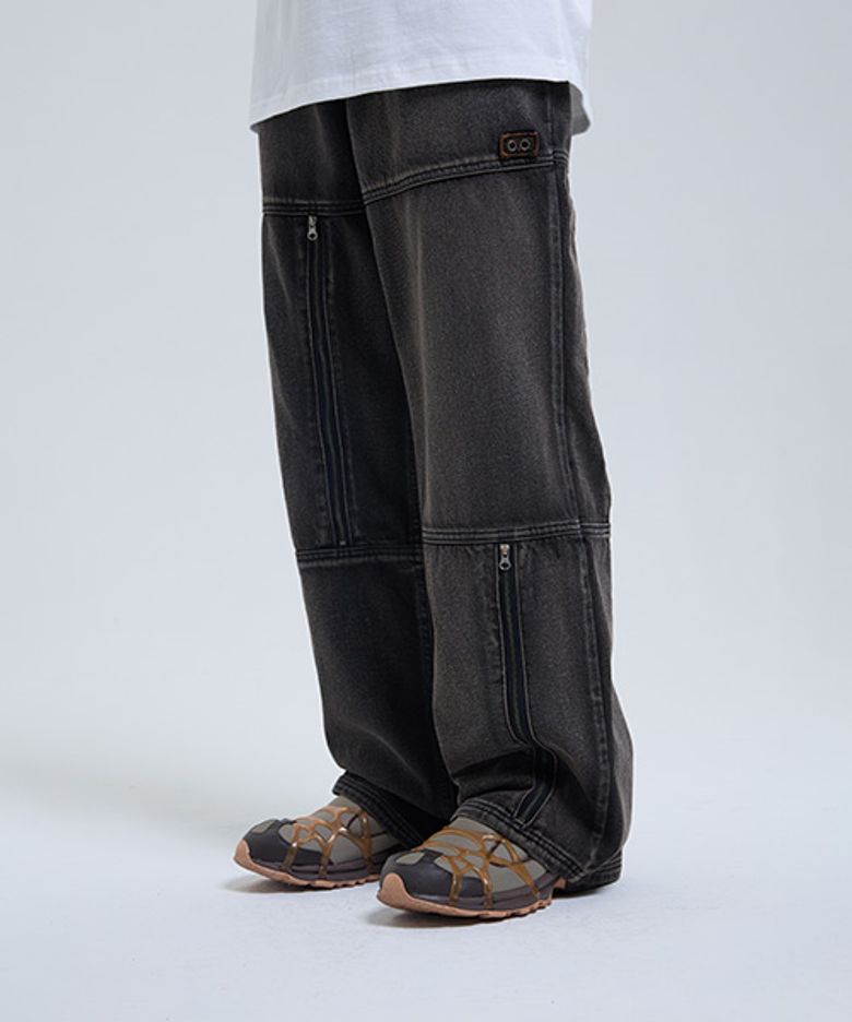 TCM block denim pants