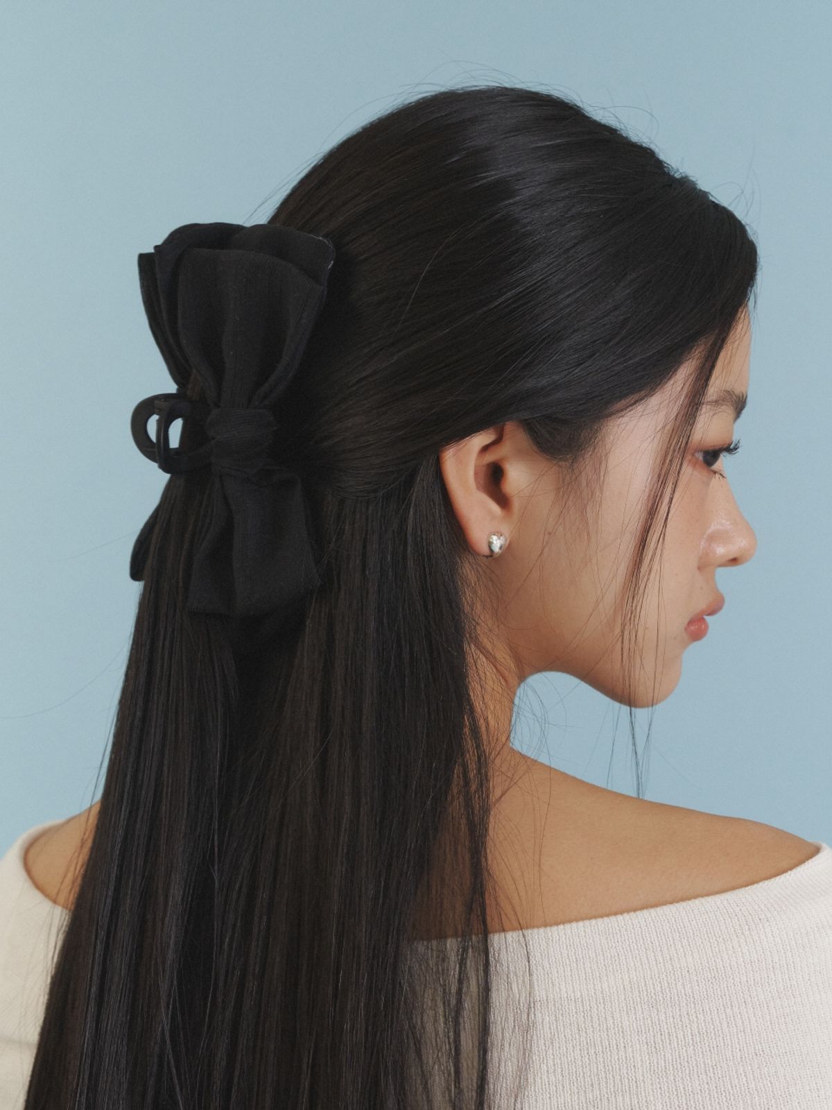 러브미몬스터(LOVE ME MONSTER) Love Ribbon Hair Clip_BK