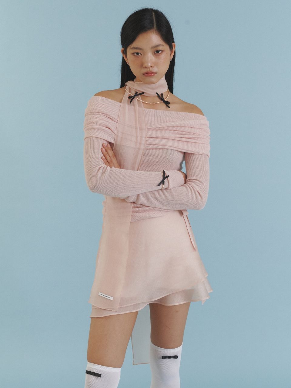 ☆LOVE ME MONSTER☆ Love Sheer Long ScarfNP MUSINSA | LOVE ME MONSTER Love Ribbon Sheer Layered Wrap