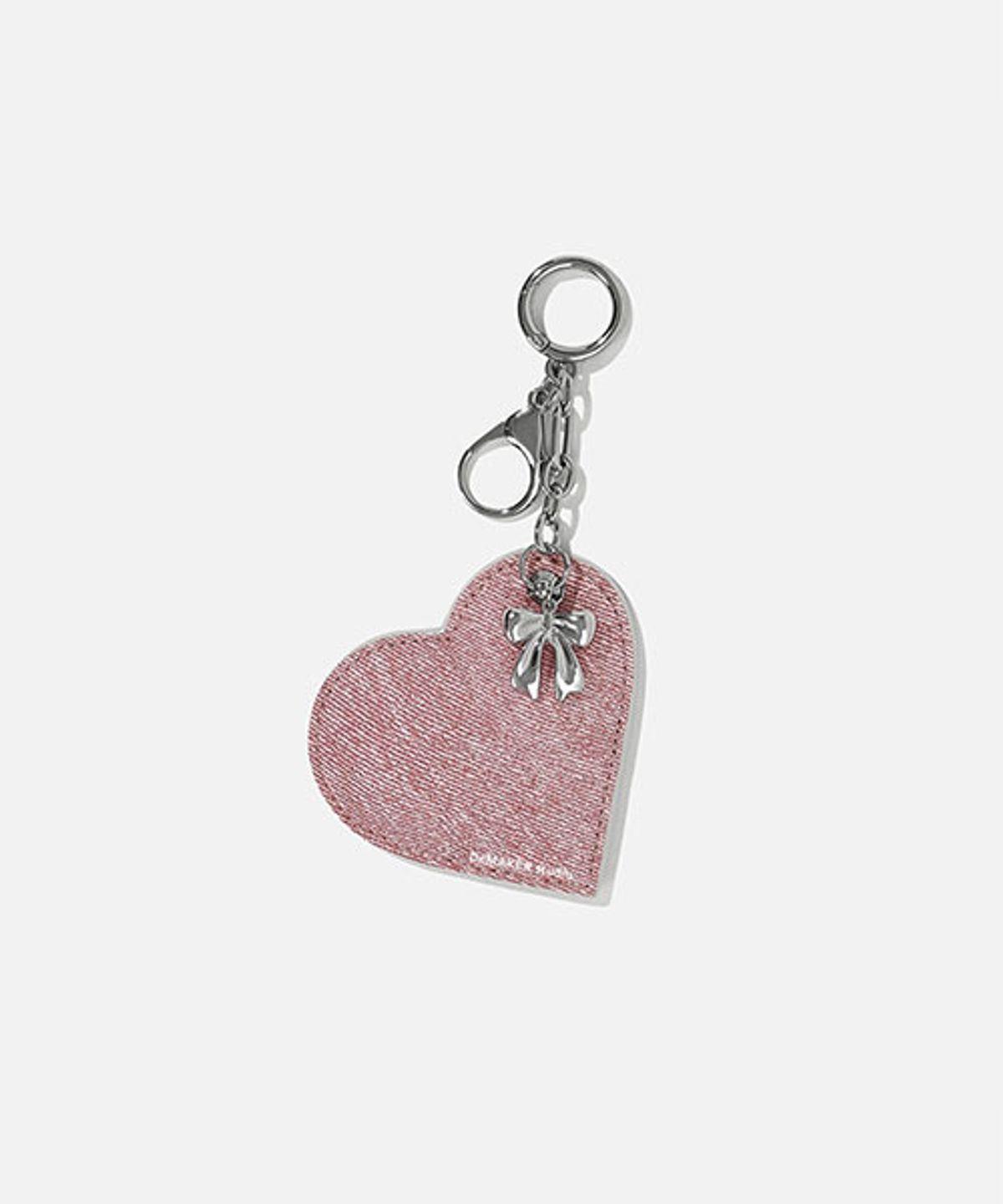 드메이커(DEMAKER) Heart ribbon charm-denim pink