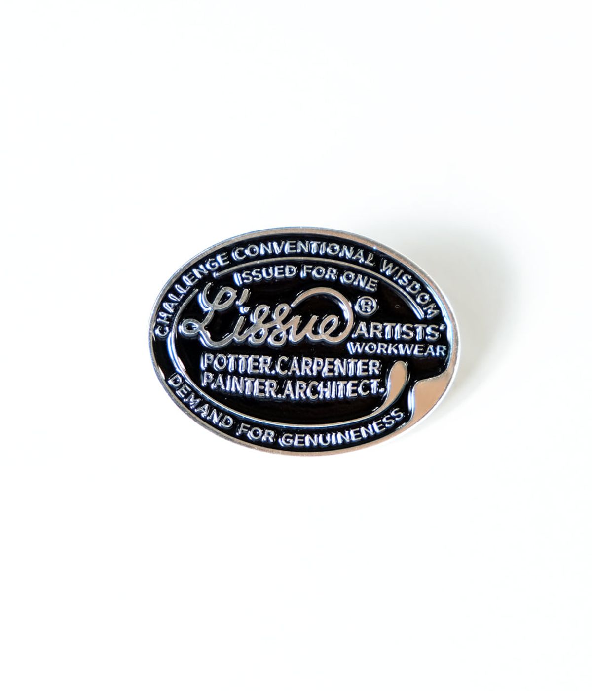 리슈(L'ISSUE) Workwear Metal Brooch (Dark Navy/Silver)