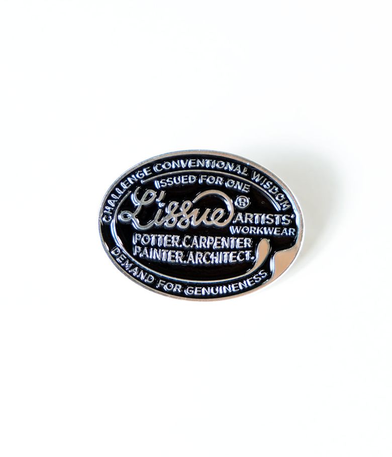 Workwear Metal Brooch (Dark Navy/Silver)