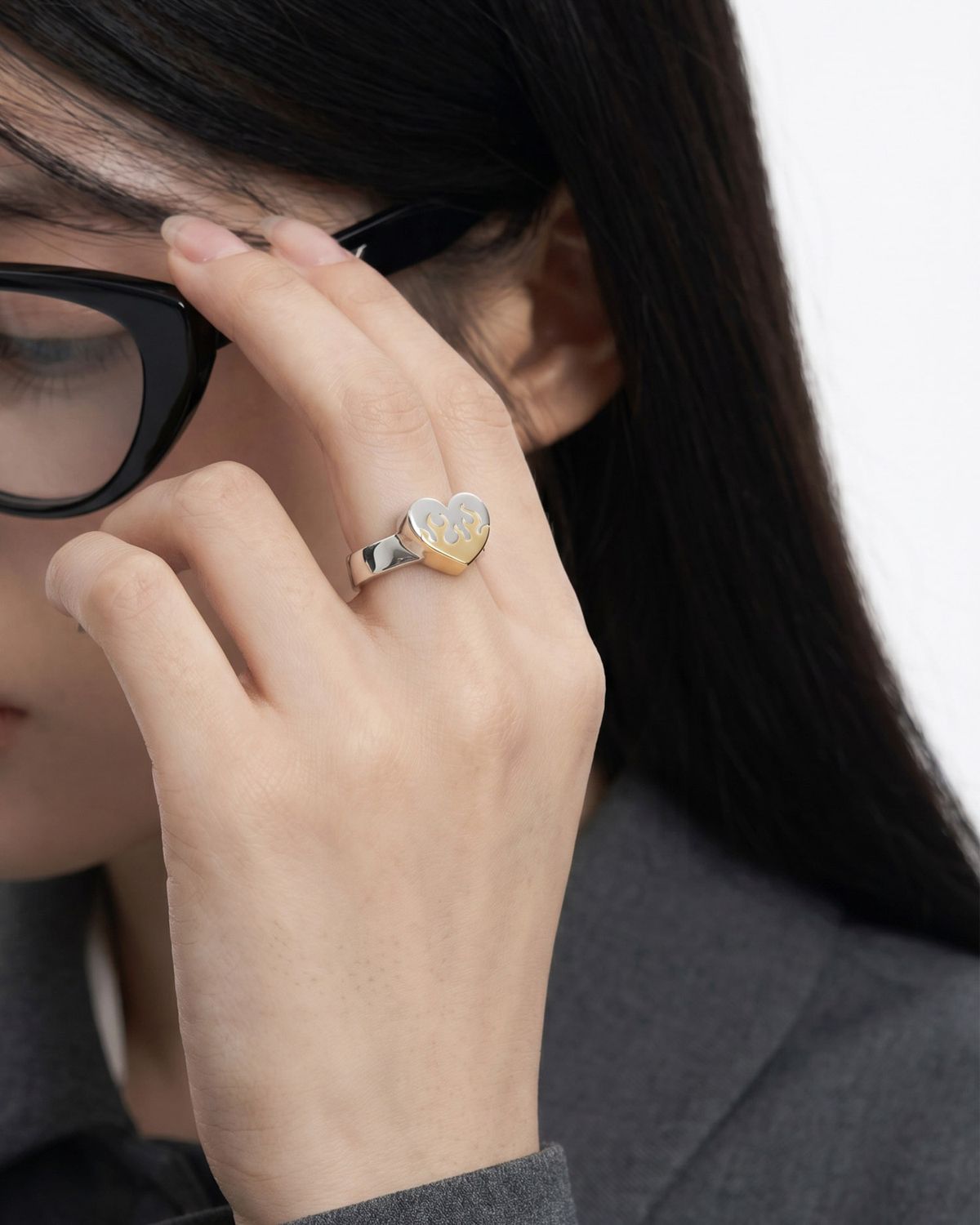 논논(NONENON) FLAME LOVE RNG(BRASS) SILVER925