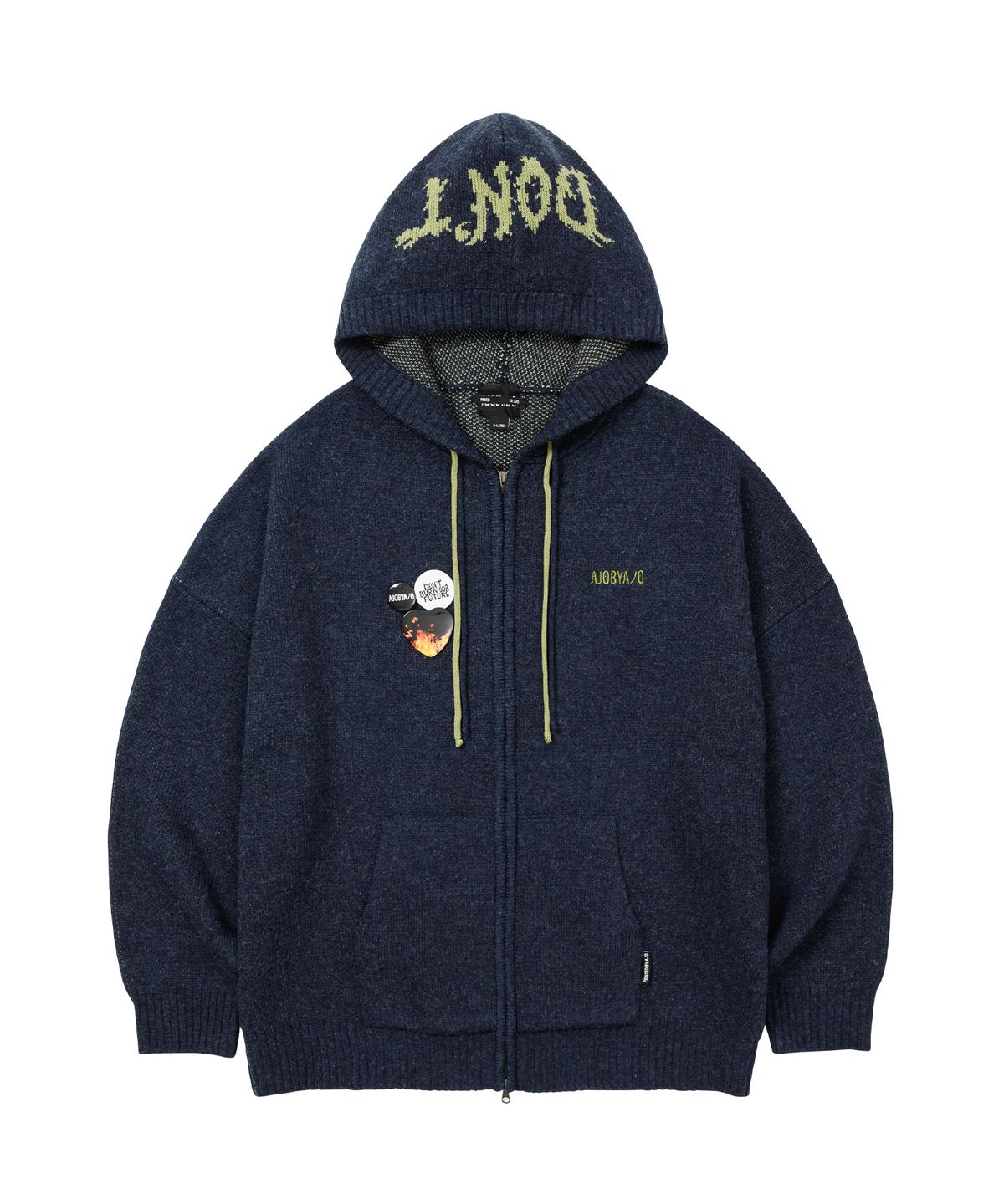 아조바이아조(AJOBYAJO) [PBA] DBOF Wool Knit Zip-Up Hoodie [NAVY]
