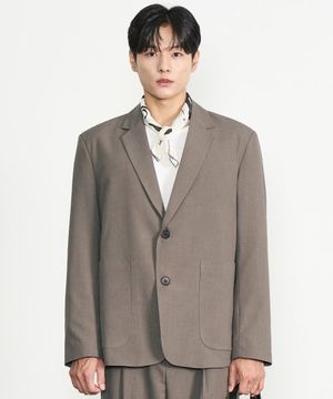 투버튼 싱글 블레이저 (BROWN)