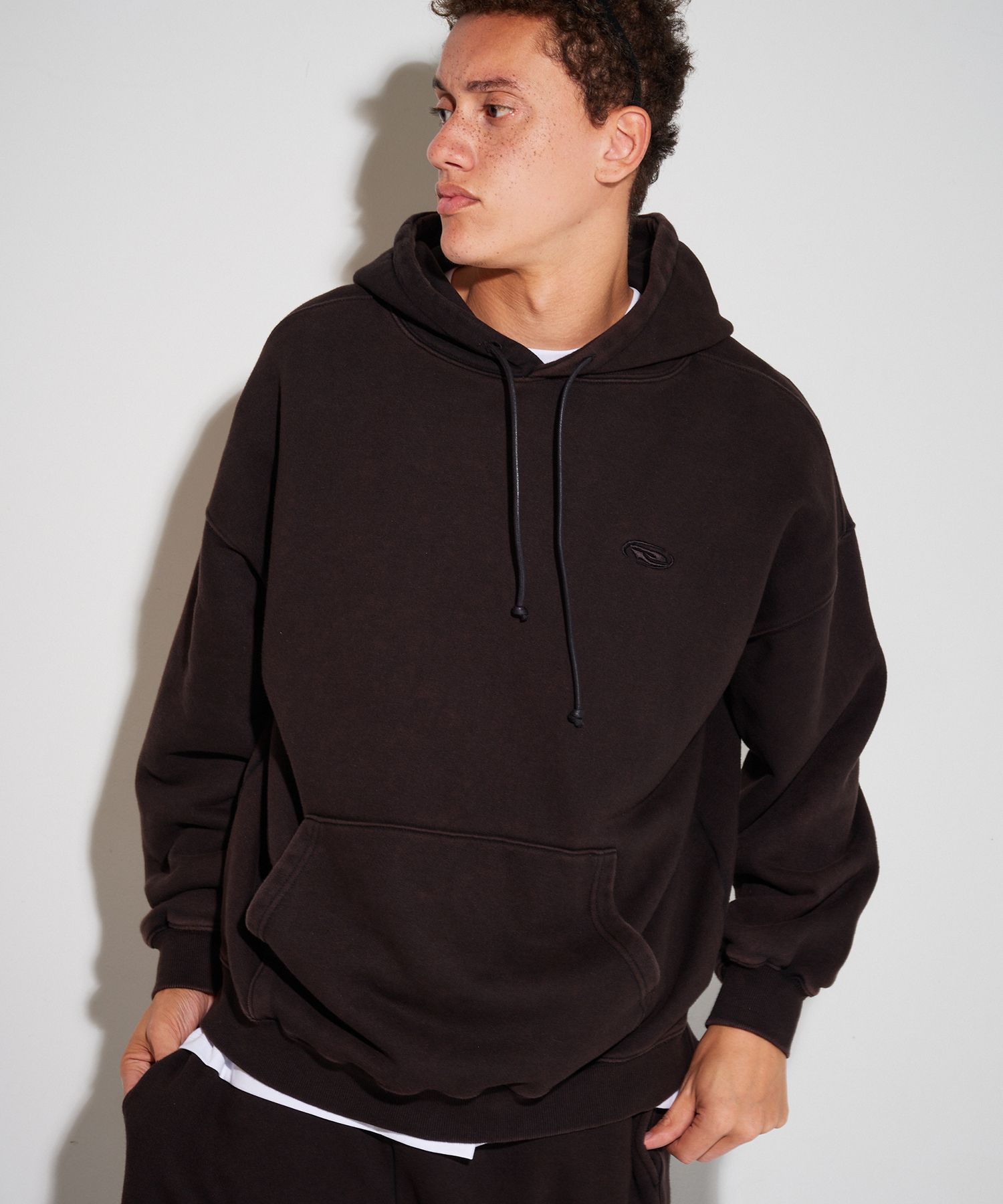 MUSINSA SLOWACID Washed Symbol Hooded T-shirt [Black]