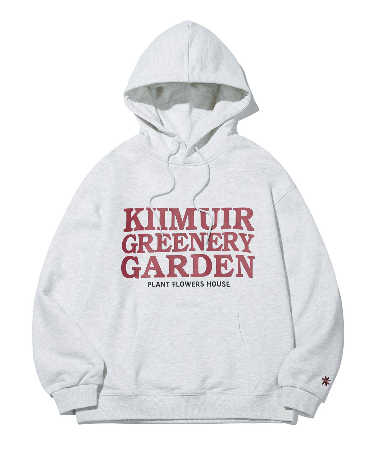 키뮤어(KIIMUIR) 레터링 그래픽 후드_멜란지 그레이
