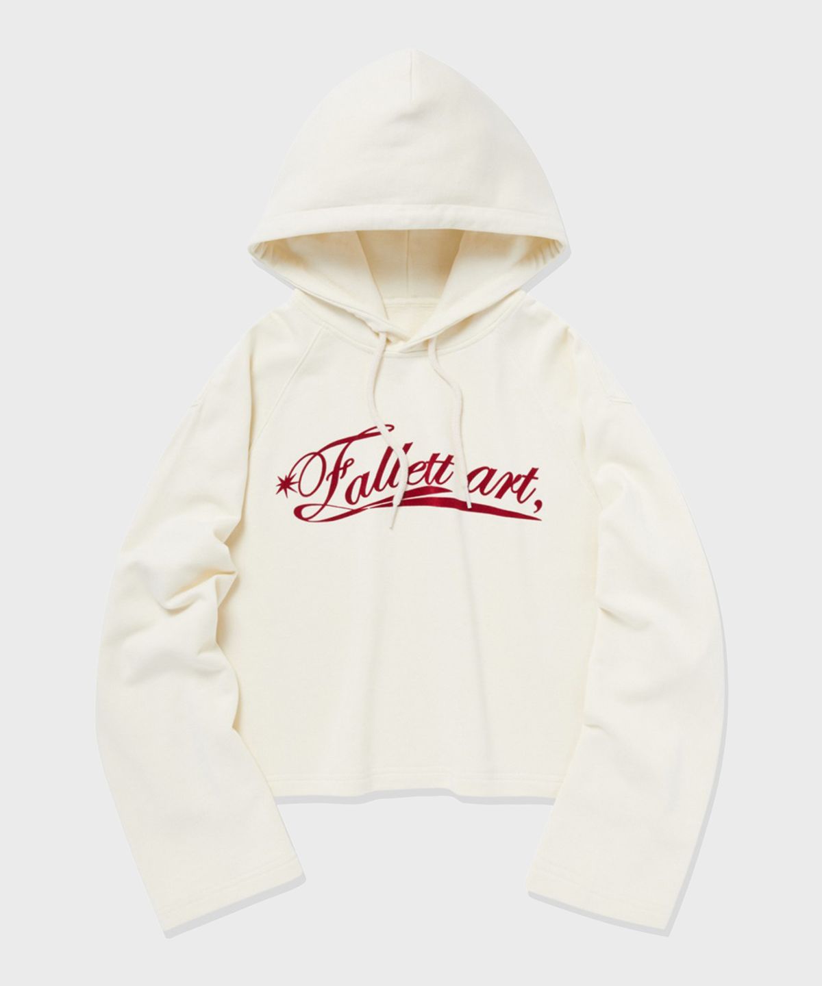 팔렛(FALLETT) 아트 아카이브 크롭 후드 아이보리