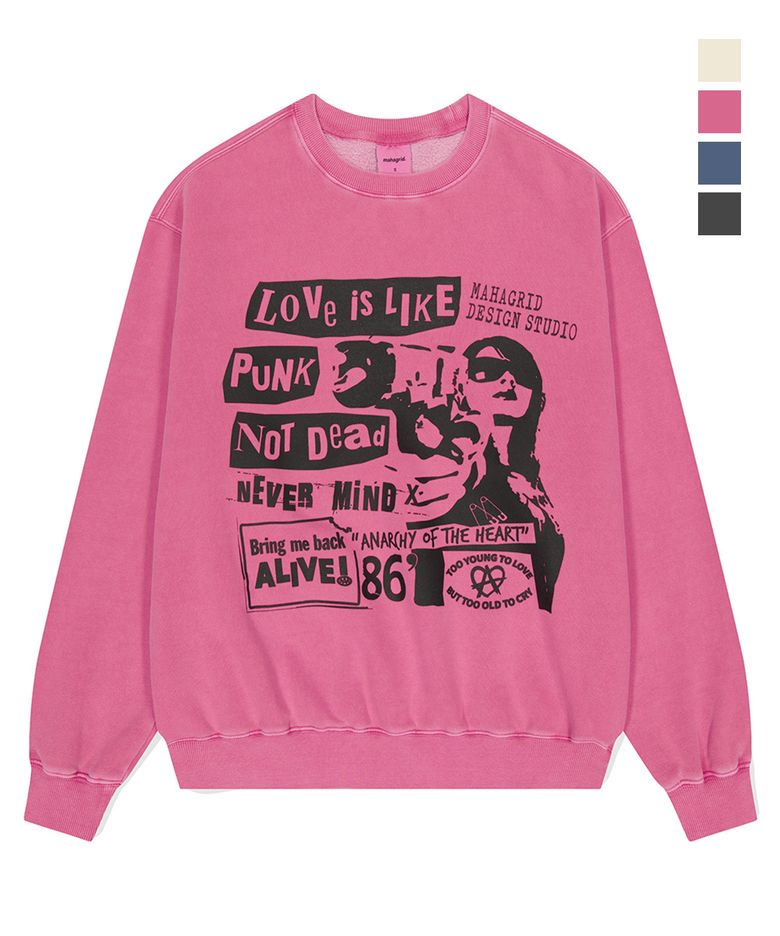LOVE PUNK PIGMENT SWEATSHIRT_4colors
