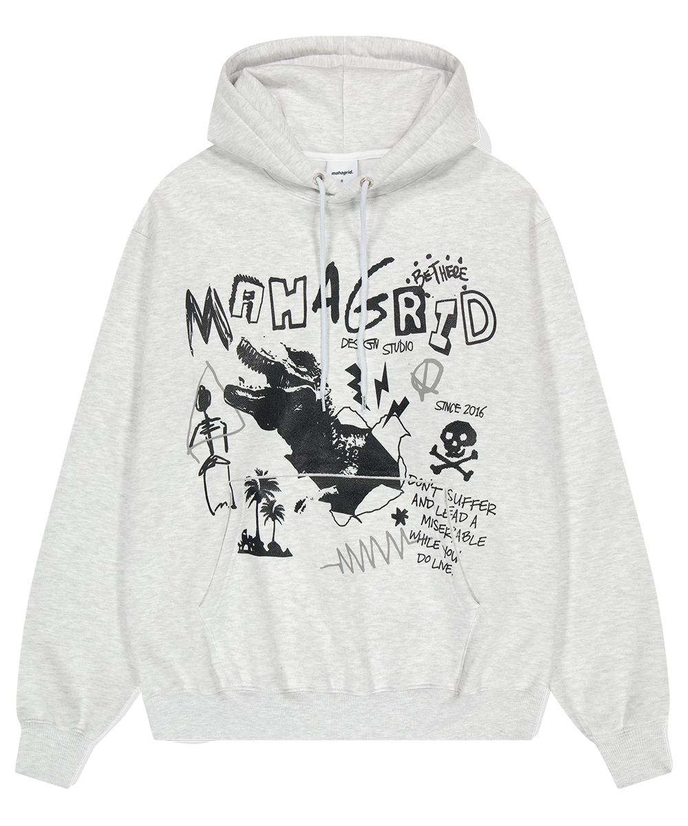 さらに100円引き◆MAHAGRID◆BE THERE HOODIE MUSINSA | MAHAGRID BE THERE HOODIE LIGHT GREY(MG2DFMM414A)