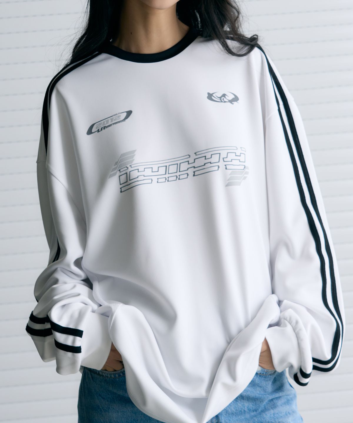 레더리(LEATHERY) 풋볼 저지 롱슬리브 [WHITE]