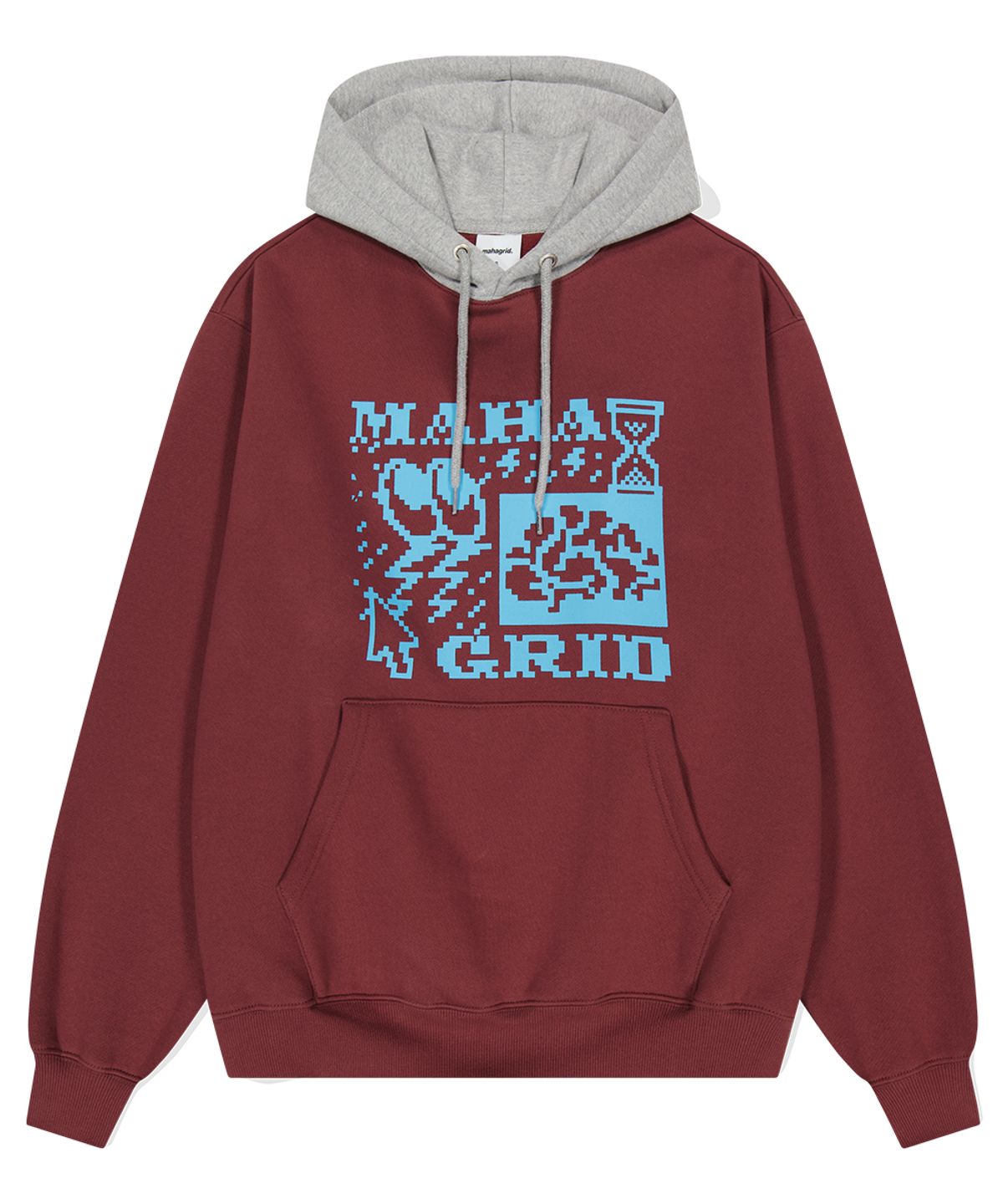 마하그리드(MAHAGRID) CLICK PIXEL HOODIE MAROON(MG2DFMM409A)