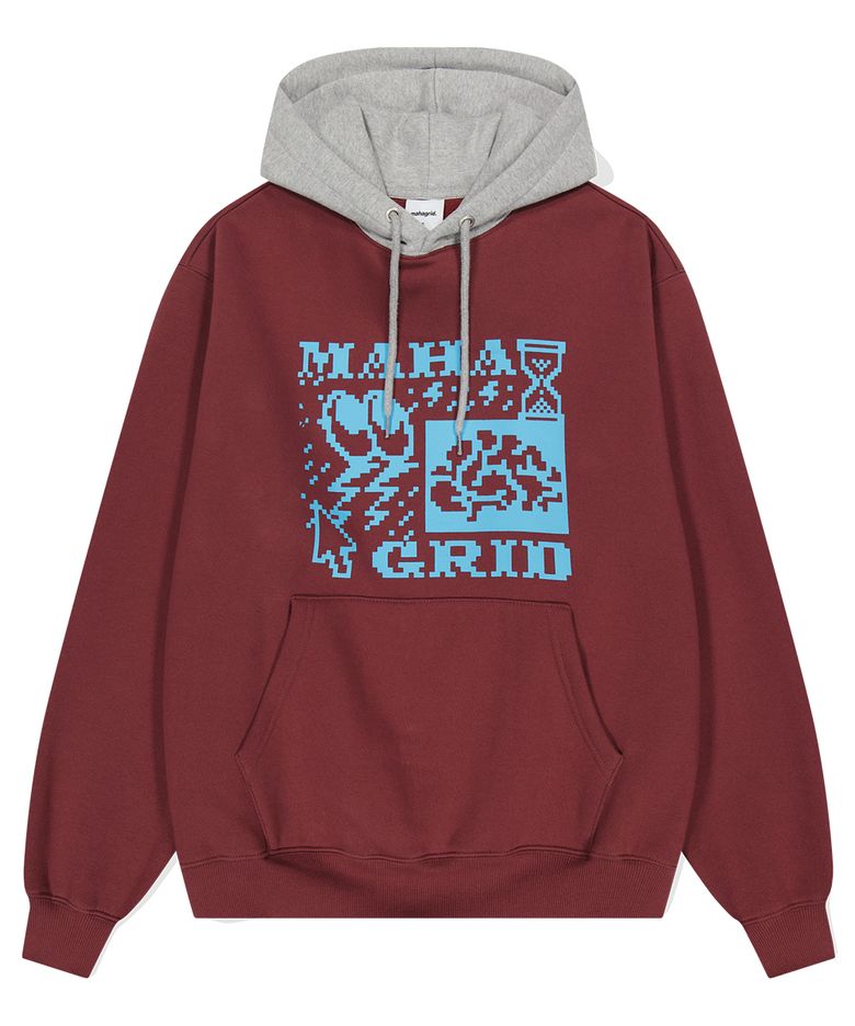 CLICK PIXEL HOODIE MAROON(MG2DFMM409A)