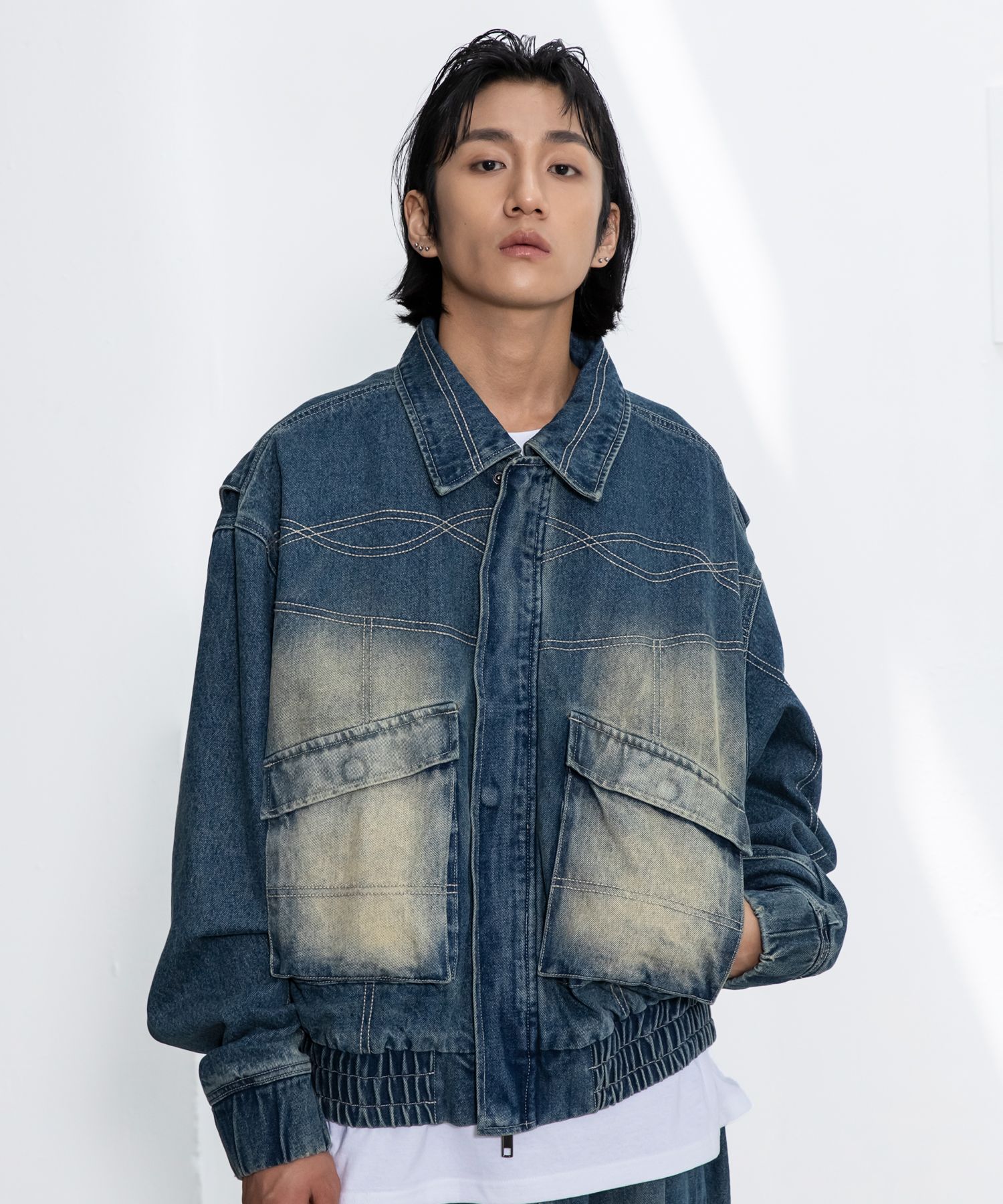 アウターその他 XTONZ XJ95 Colton Stitch Washed Denim Jacket SAND BLUE XJ95S MUSINSA公式 | XTONZ XJ95 Colton Stitch Wash Denim Jacket