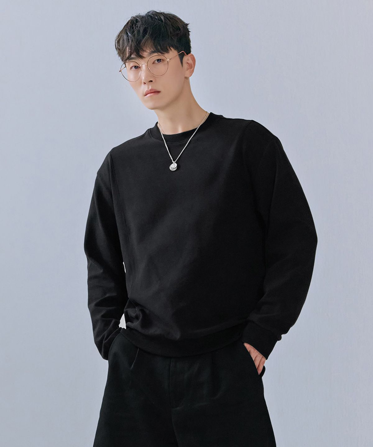 체이스컬트(CHASECULT) 남성 모던 변형 조직 맨투맨-CERK5110B03