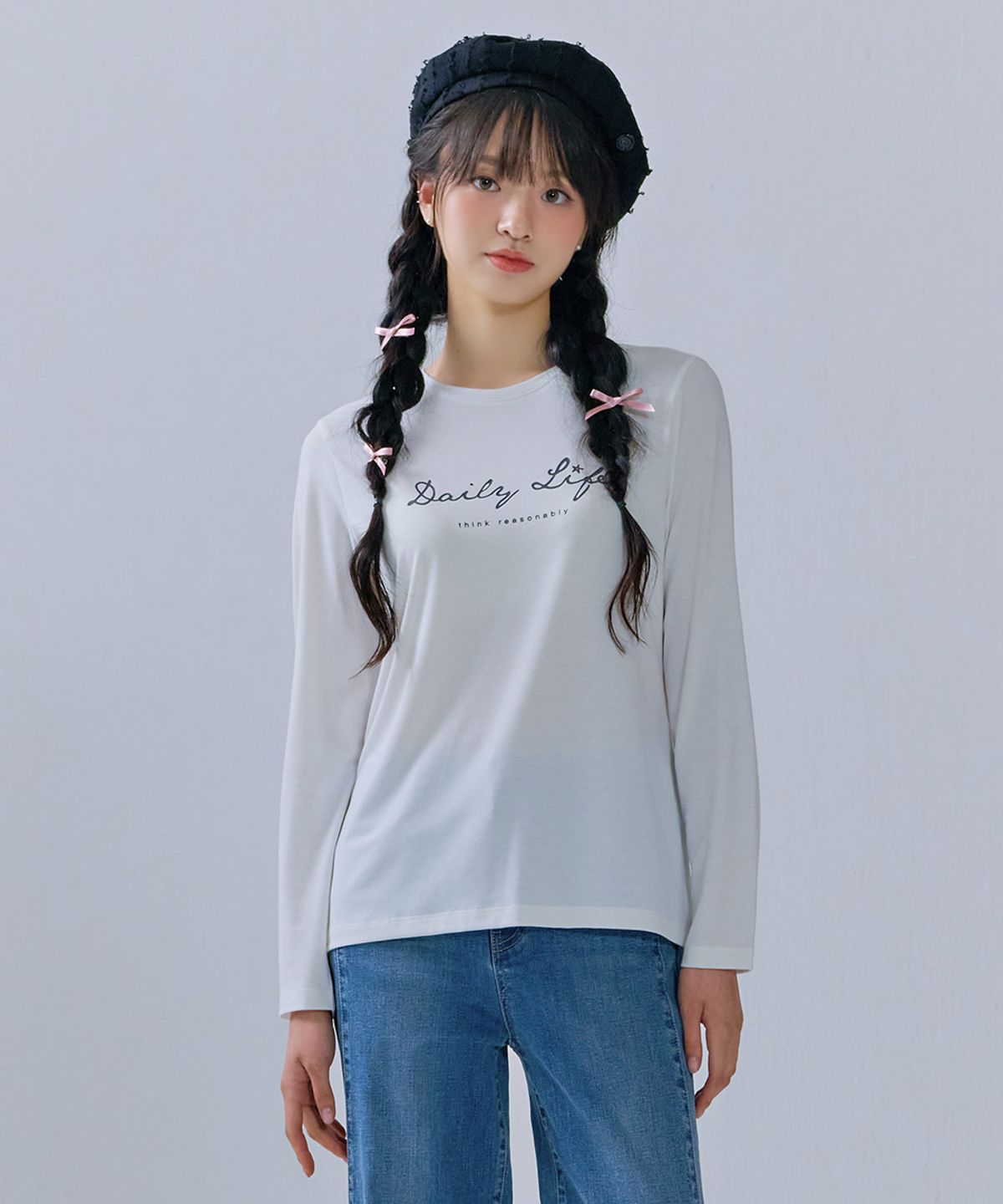 체이스컬트(CHASECULT) 여성 레터링 베이직 티셔츠-CEZG5151B01