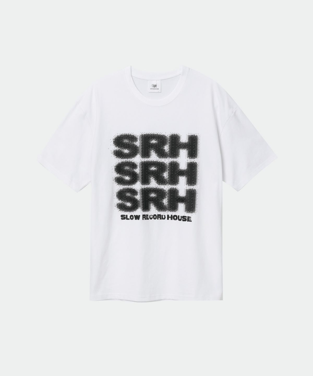 슬로우 레코드 하우스(SLOW RECORD HOUSE) SRH 도트 프린팅 티셔츠_화이트