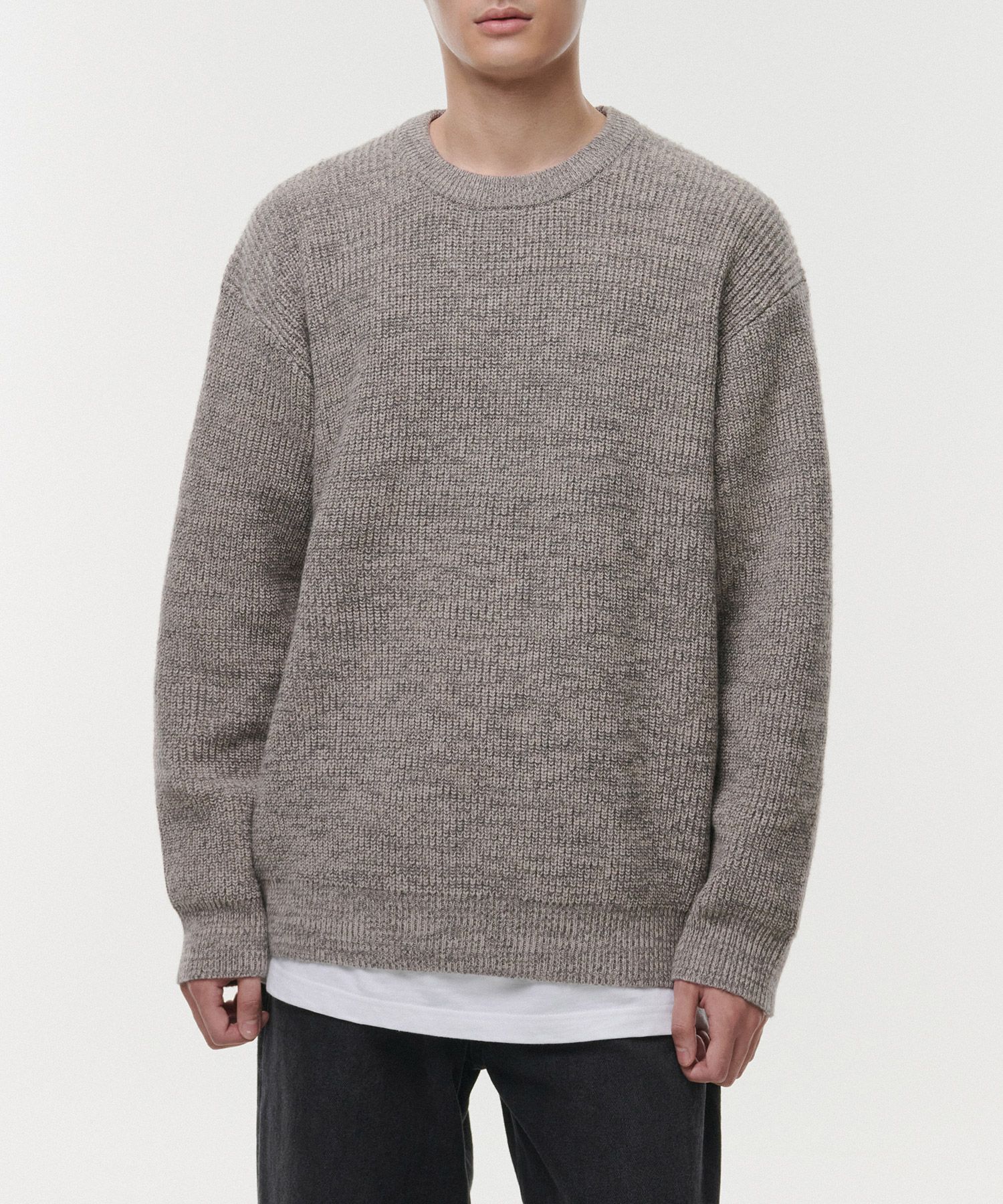 ニット・セーター *MUSINSA STANDARD* Minimal oversized crew neck knit mushroom MUSINSA | MUSINSA STANDARD Minimal Oversized Crew Neck Knit