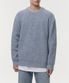 믹스드 얀 크루 넥 니트 [멜란지 블루]