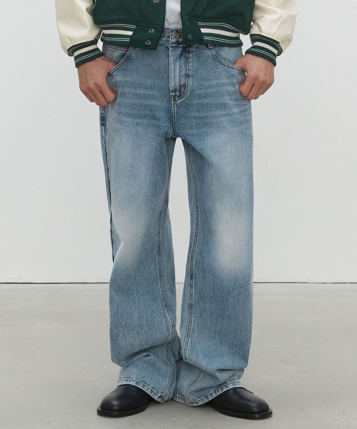 데케트(DECET) Loose Flared Wide Jeans DCPT029LightBlue
