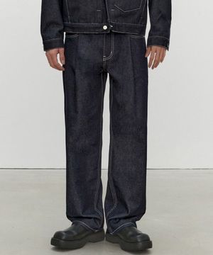 Deep Pleats Wide Jeans DCPT030CPIndigo