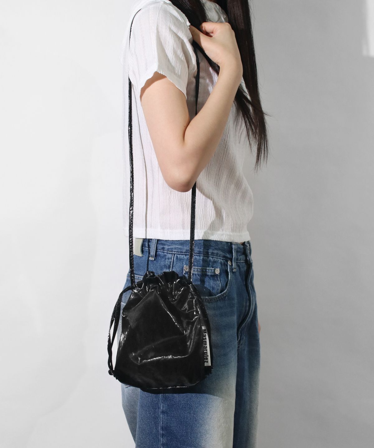 마스마룰즈(MASMARULEZ) String cross bag _ Glittery black
