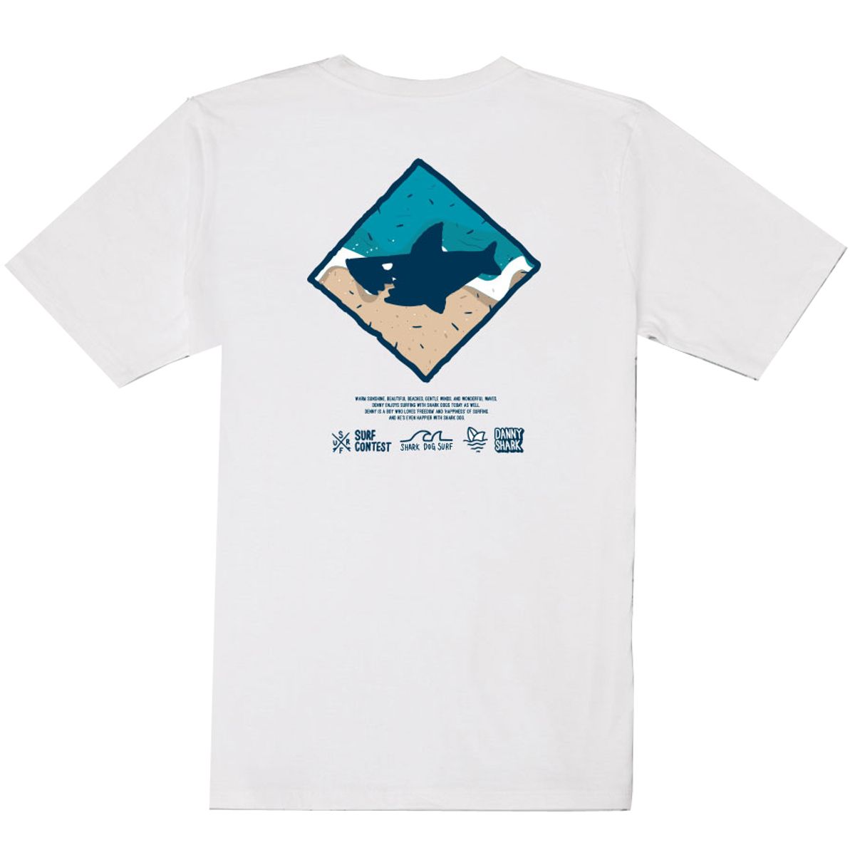 돌돌(DOLDOL) SHARK DOG-tshirts-241 샤크독 데니샤크 서핑 하와이 캐릭터 그래픽 티셔츠 반팔티