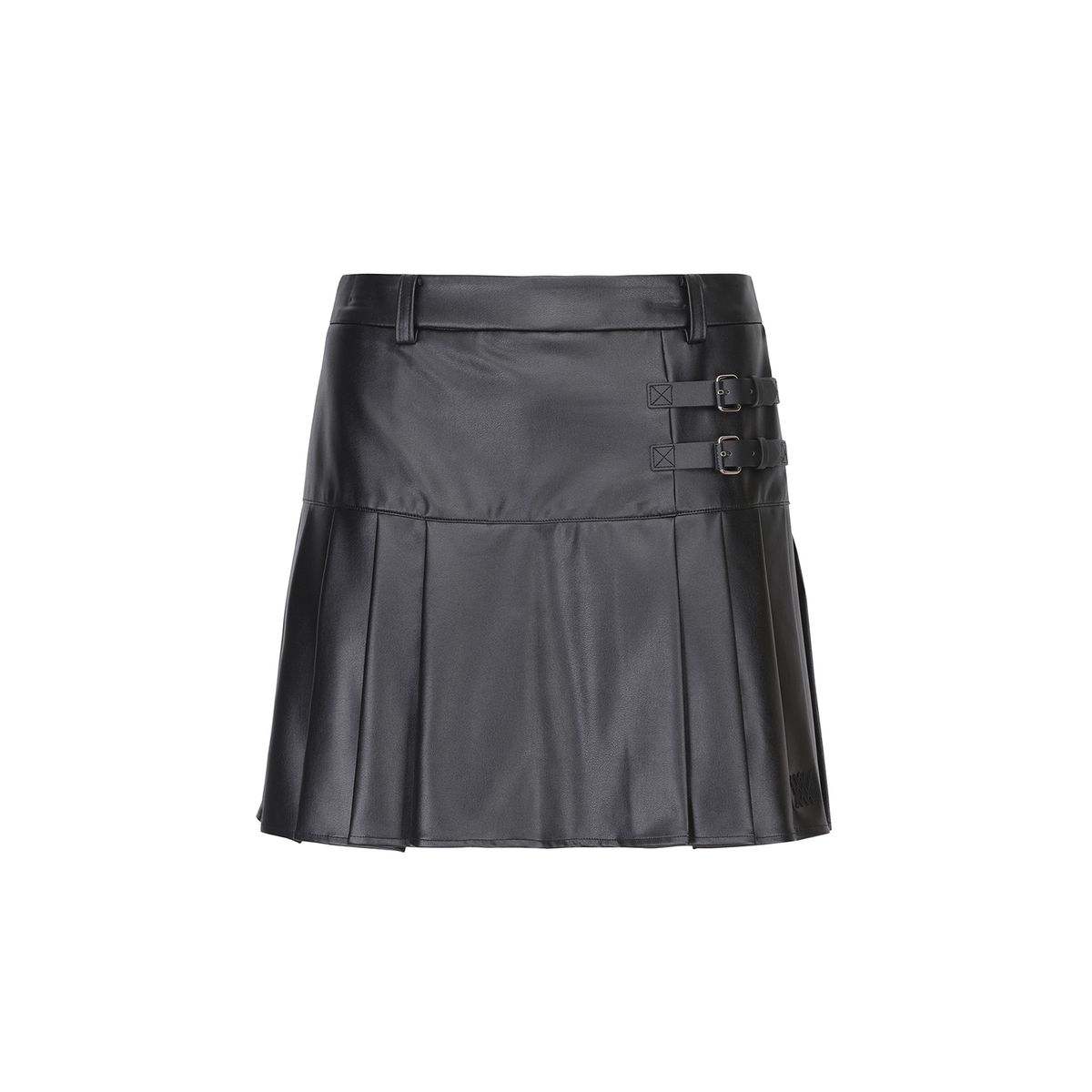 어뉴골프(ANEW GOLF) W LEATHER HALF PLEATS SQ_BK