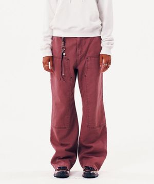 스티치 포인트 코튼 카펜터 팬츠 [핑크]