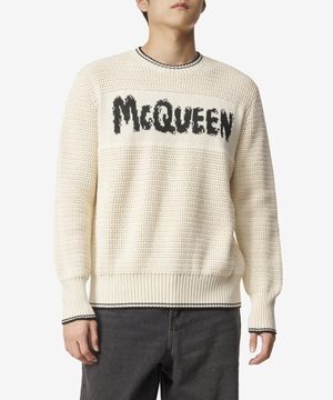 그래피티 로고 니트 - 베이지 / 752045Q1GBW9211