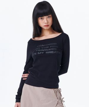 레터링 슬림 L/S 티 [블랙]