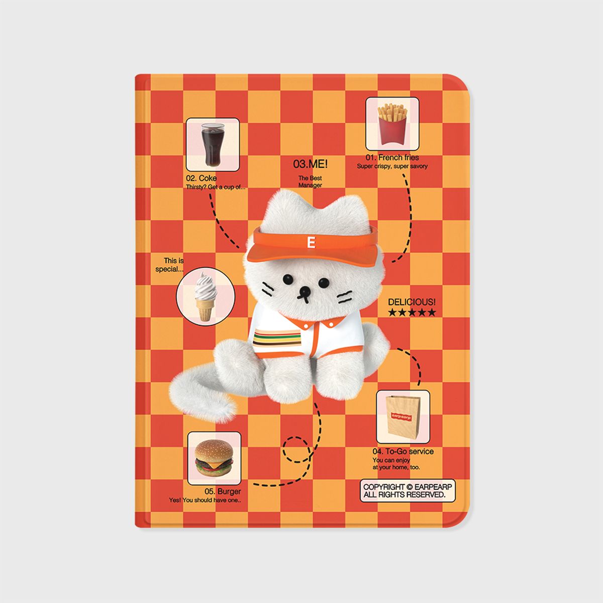 어프어프(EARPEARP) BURGER PLACE STAFF CHICHI-ORANGE(아이패드-커버)