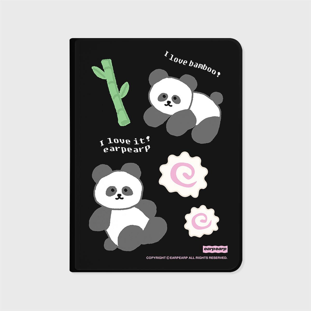 어프어프(EARPEARP) I LOVE IT PANDA-BLACK(아이패드-커버)