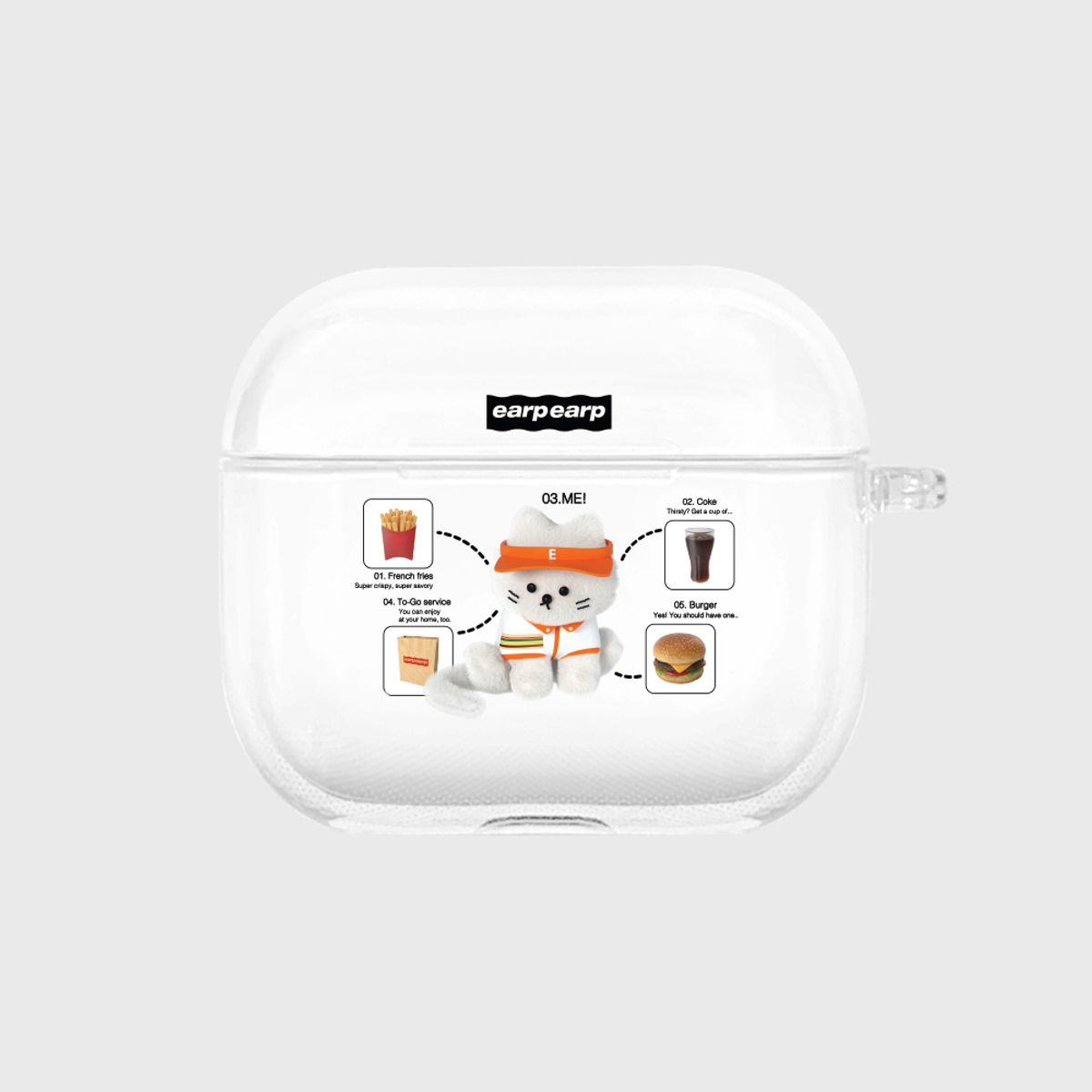 어프어프(EARPEARP) BURGER PLACE STAFF CHICHI(에어팟3-클리어하드)