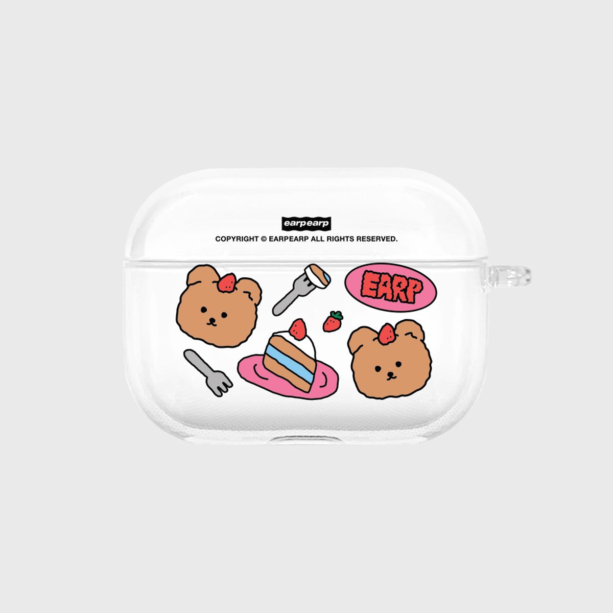 어프어프(EARPEARP) STRAWBERRY CAKE COVY-PINK(에어팟프로-클리어하드)