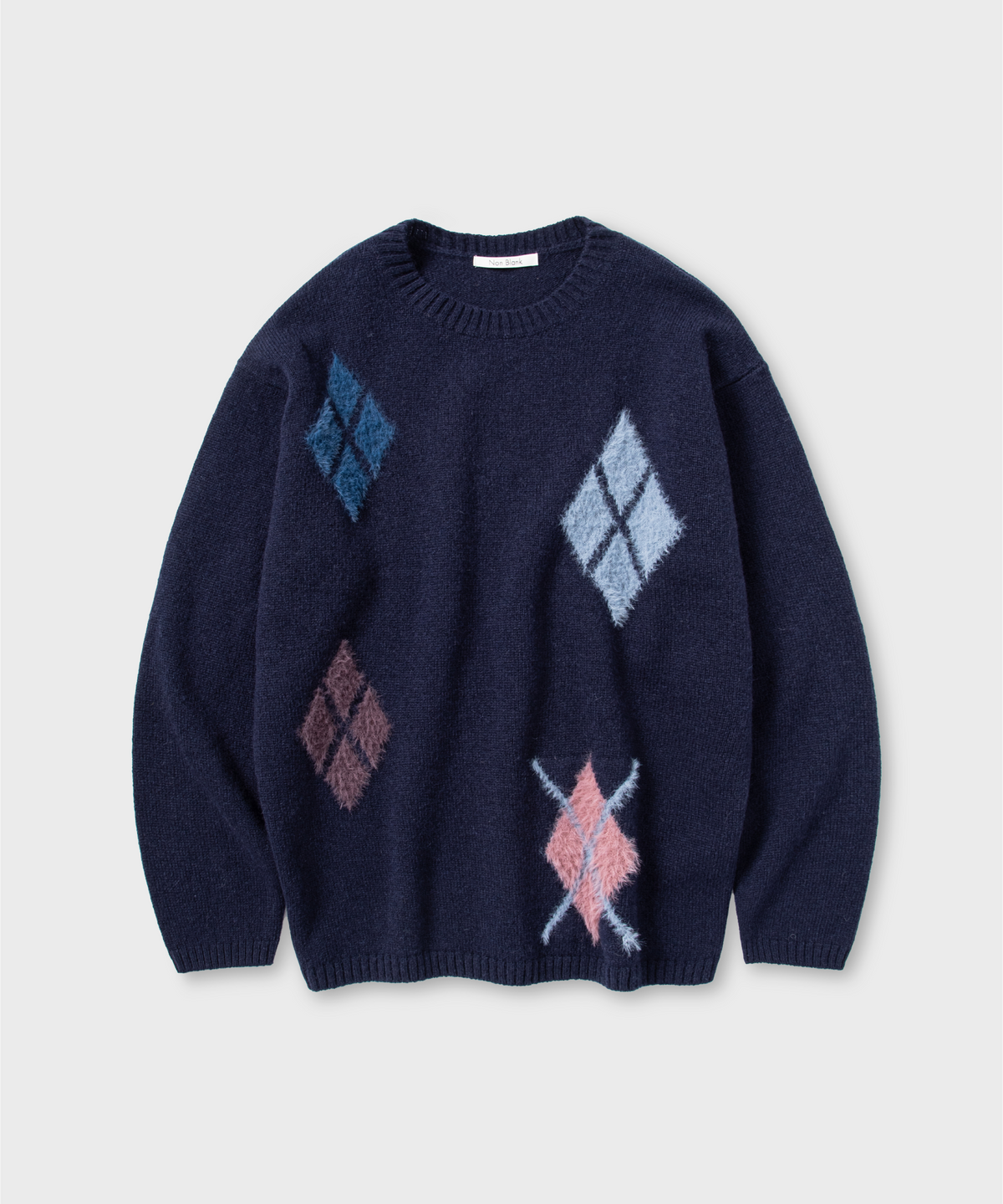 넌블랭크(NONBLANK) 아가일 패턴 니트_ FISHERMAN NAVY