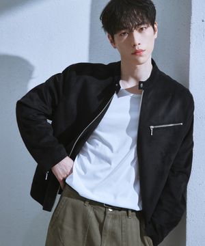 [서강준 PICK] 바이커 싱글 스웨이드 자켓 [BLACK]