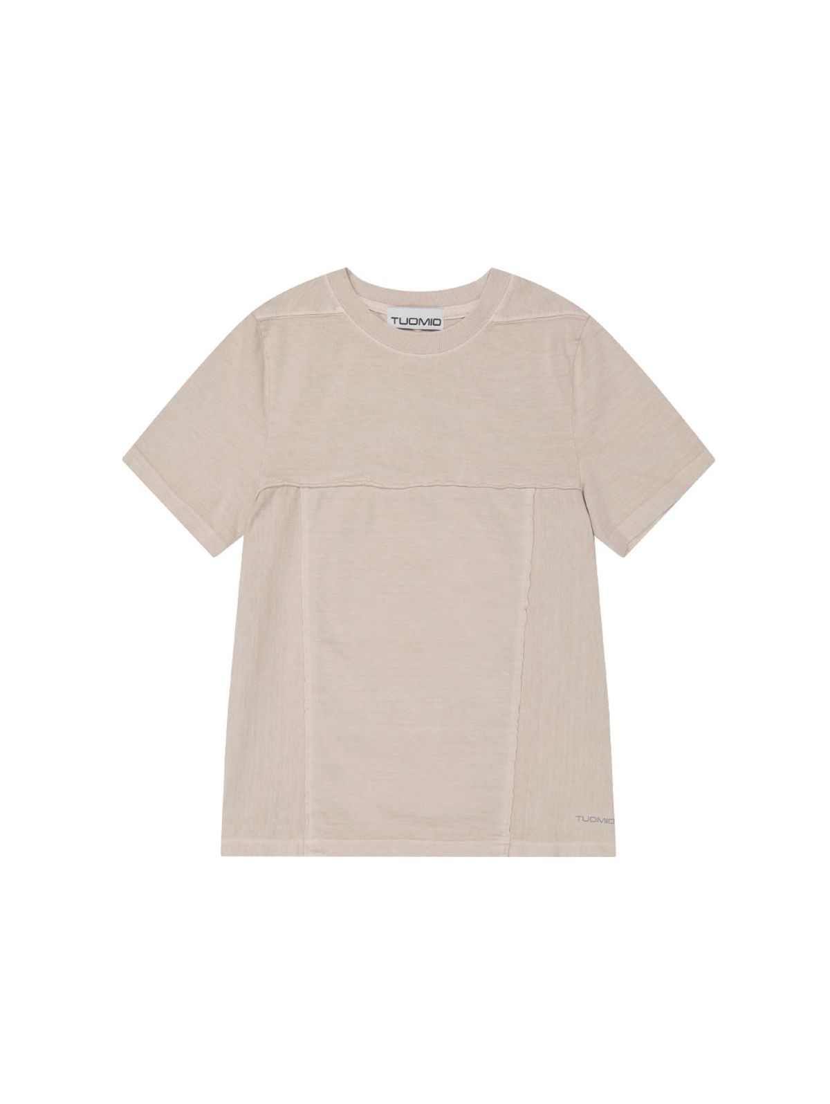 뚜오미오(TUOMIO) GARMENT DYED SEAM POINT T-SHIRTS [BEIGE]