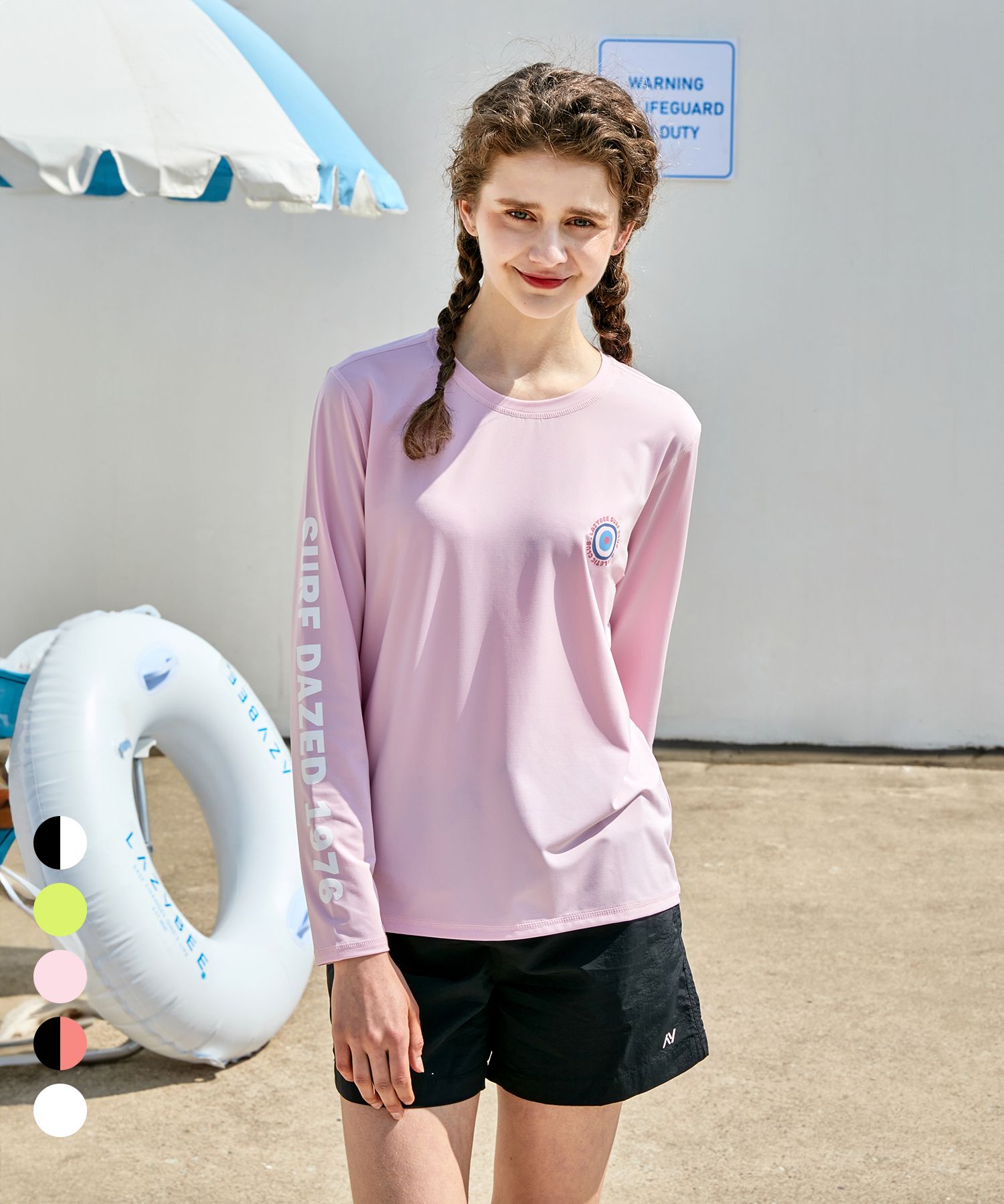 MUSINSA | LAZYBEE Surf Lettering Loose Fit Long Sleeve Unisex Rash ...