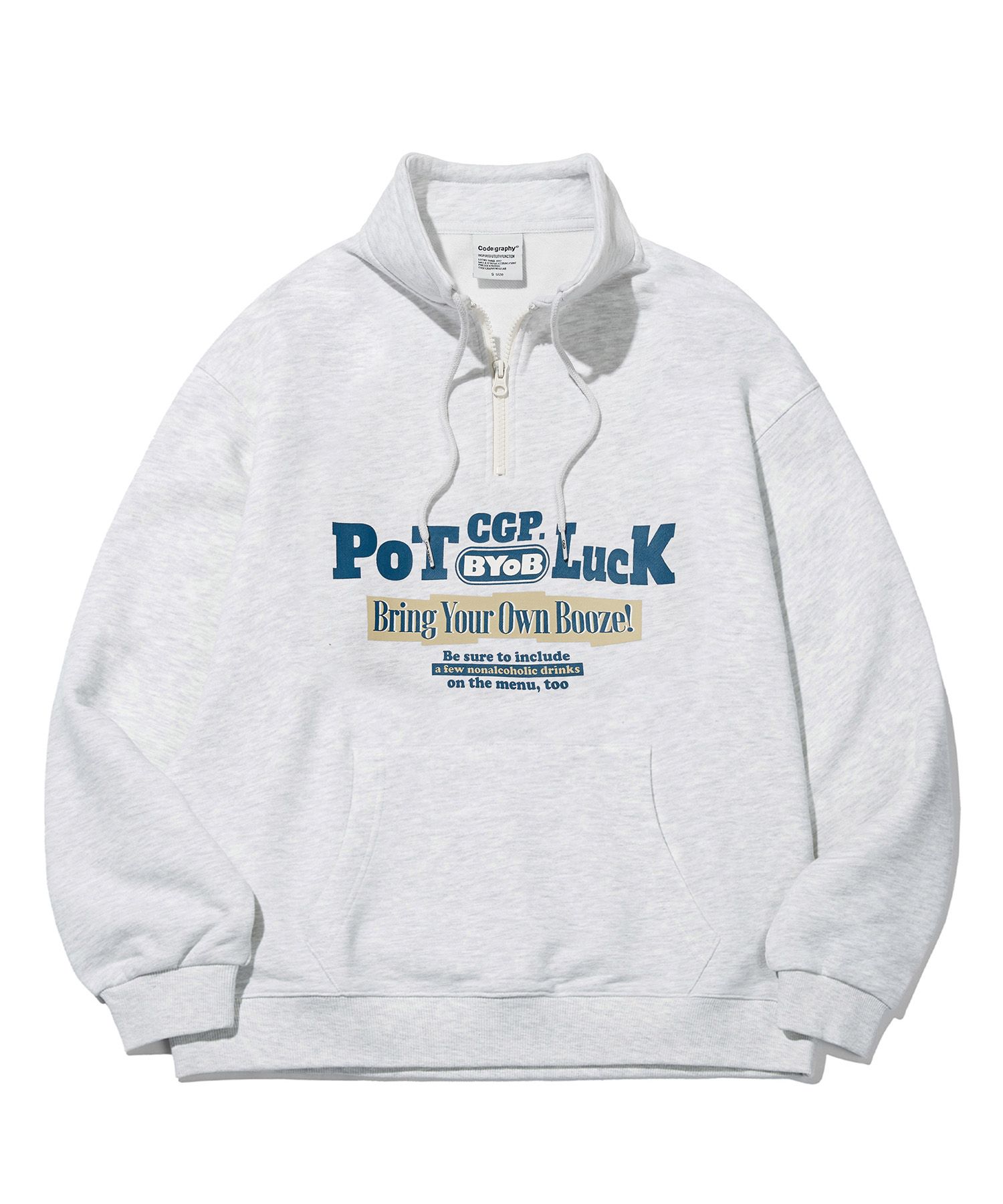 ★CODE GRAPHY★POT LUCK NECK STRING HALF ZIP-UP SWEATSHIRT MUSINSA | Codegraphy POT LUCK Neck String Half Zip-up