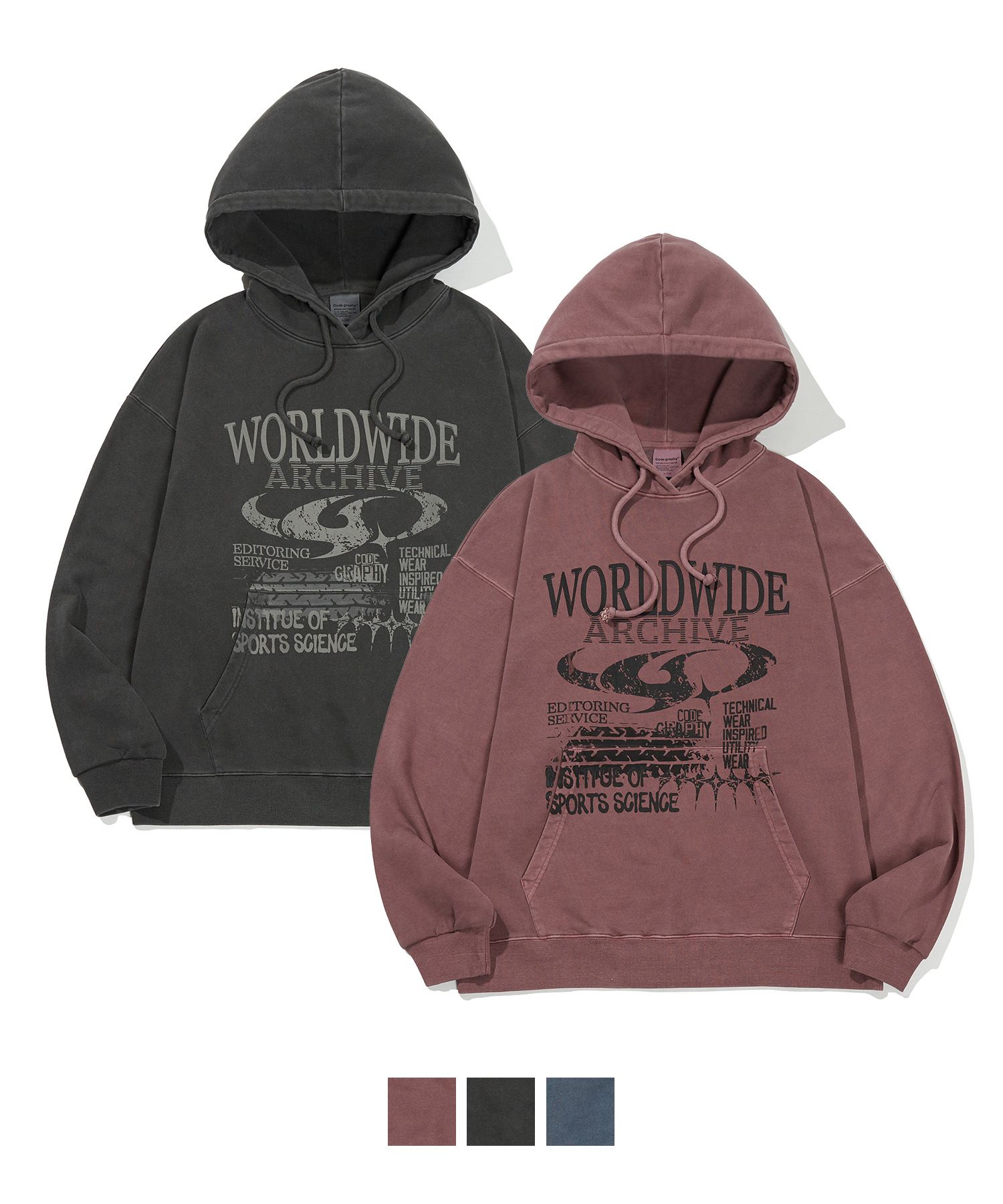 [CODEGRAPHY]★25SS★韓国人気★Pigment CODEGRAPHY Wave Hoodie CODEGRAPHY]☆25SS☆韓国人気☆Pigment CODEGRAPHY Wave Hoodie
