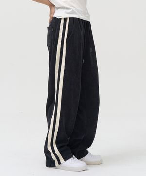 더블 사이드 라인 트랙 버티컬 팬츠 (DARK NAVY)