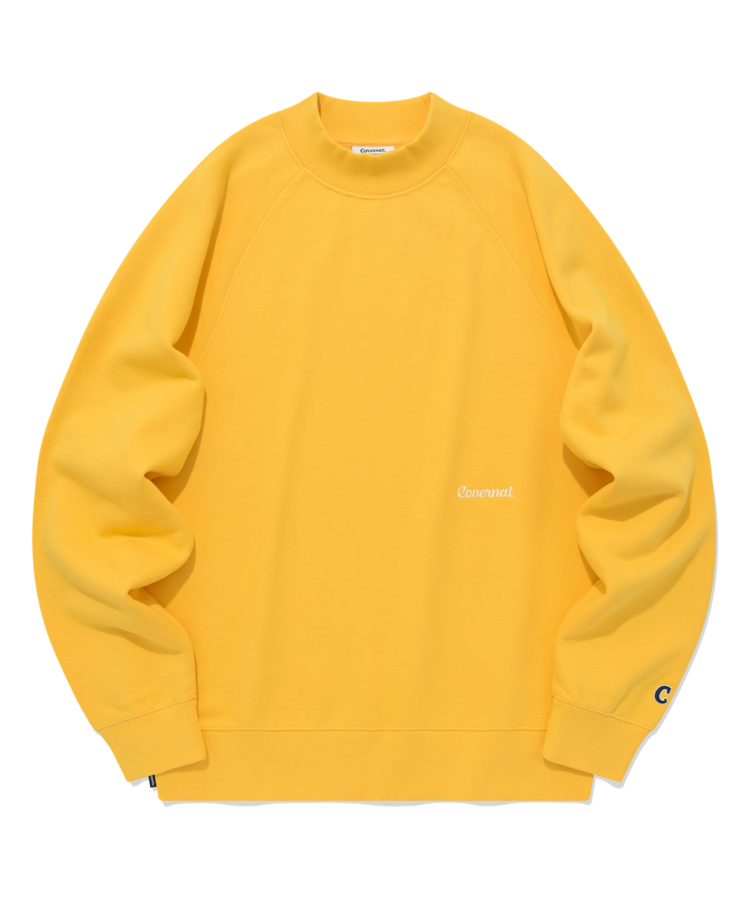 スウェット・トレーナー COVERNAT Mockneck semi over raglan man to man yellow MUSINSA | COVERNAT Mockneck semi-over raglan sweatshirt yellow