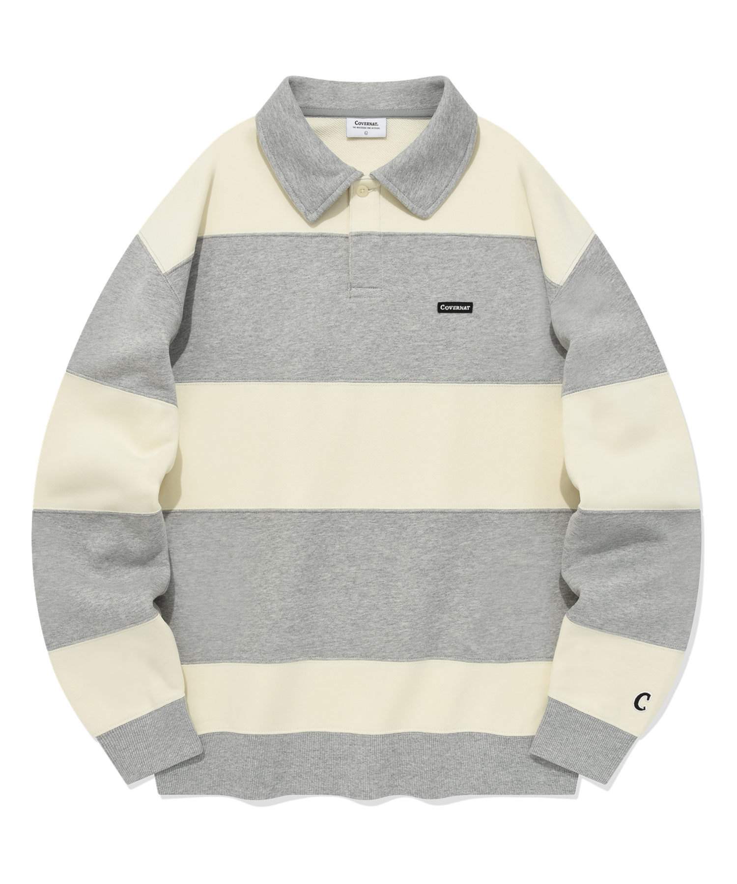 ★関税込★COVERNAT★STRIPE RUGBY SWEATSHIRT★ スウェット★ Covernat Unisex Stripes Rugby Sweatshirt Blue | Sweatshirts