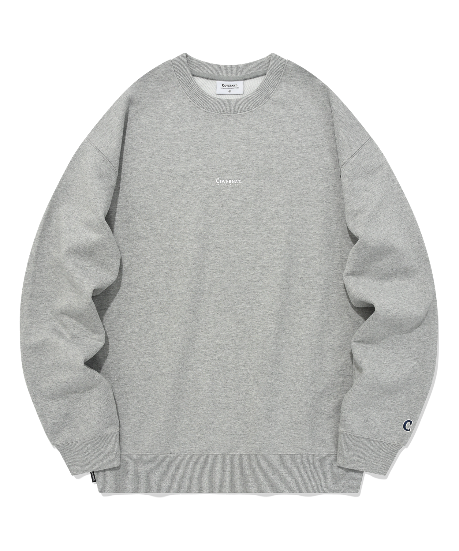 ★★COVERNAT★★ Authentic Logo Sweatshirt Melange Gray CO24 MUSINSA | COVERNAT Small Authentic Logo Sweatshirt Melange Gray