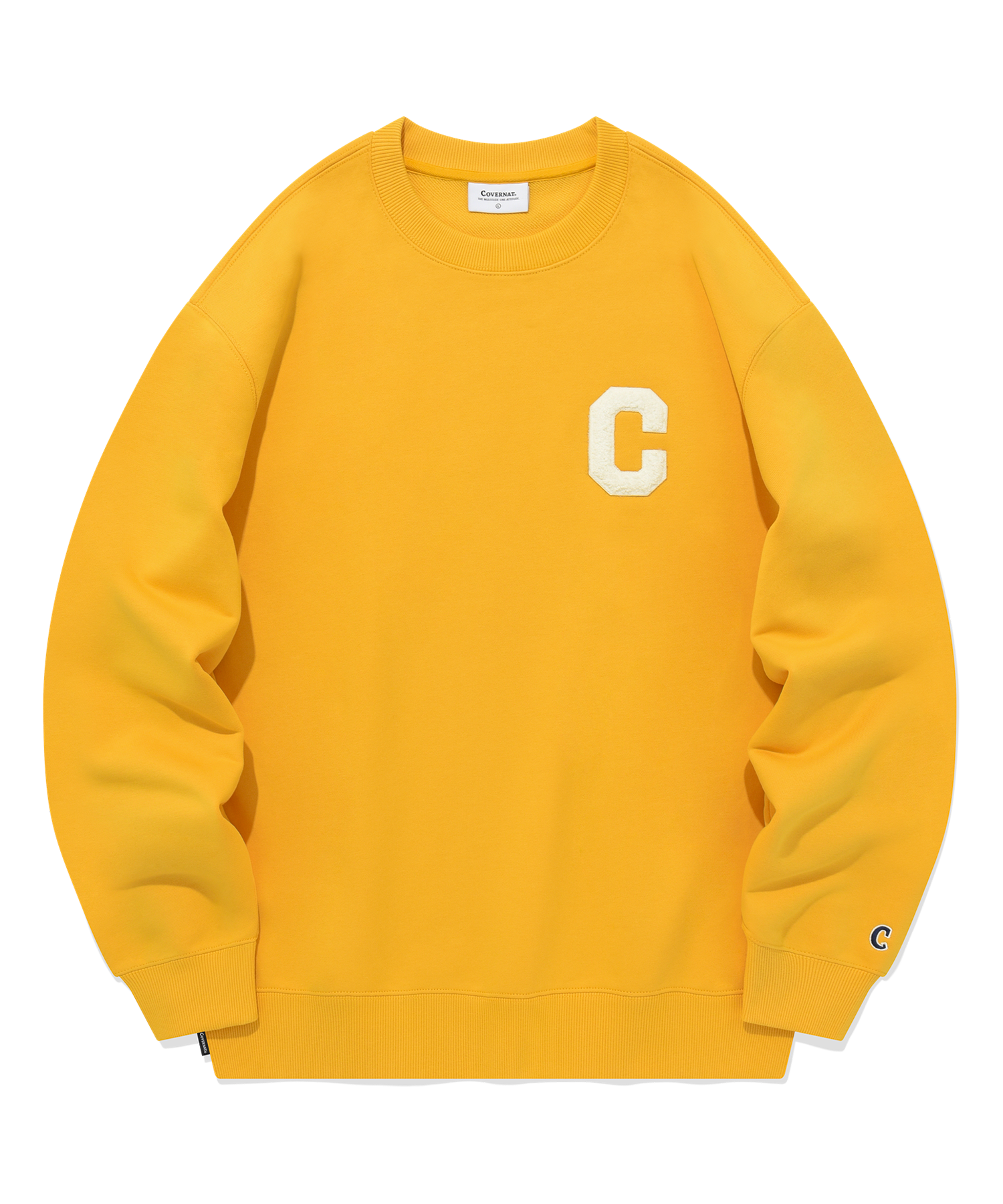 ★★COVERNAT★★ Sports Club College Sweatshirt Yellow CO220 MUSINSA | COVERNAT C Logo Sweatshirt Yellow