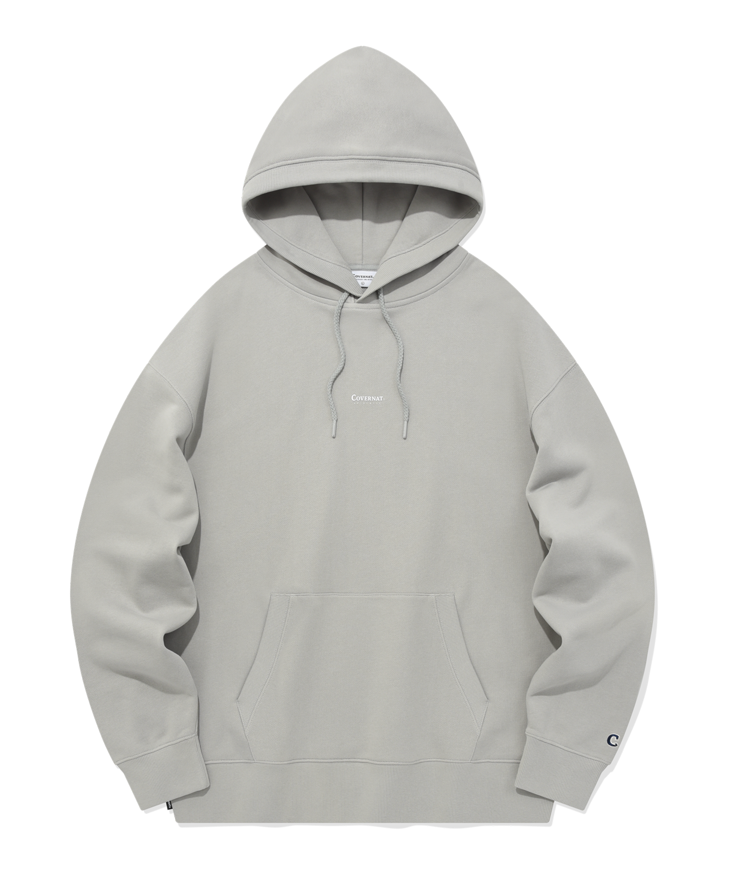 パーカー・フーディ COVERNAT Overfit small authentic logo hoodie light grey MUSINSA | COVERNAT Overfit Small Authentic Logo Hoodie Light